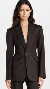 Cut-Out Single-Breasted Blazer